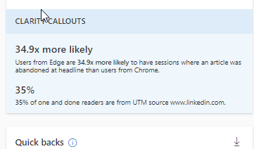 Clarity Dashboard - Callouts